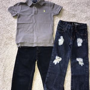 Polo Ralph Lauren polo shirt + Levi’s + Gap jeans